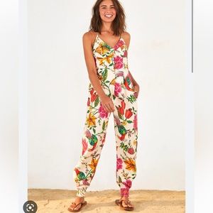 FARM RIO // Tuscan Garden Halter Neck Jumpsuit NWT